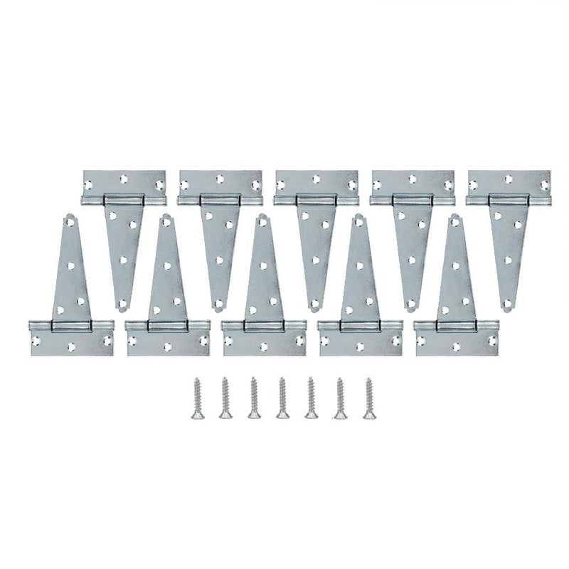 HOME MASTER HARDWARE 5 in Gate T Strap Hinges Zinc-Plated Heavy Duty T-Hinges with Screws for Sheds, Storage, Gates, and Barns(10 Pack) - Image 1